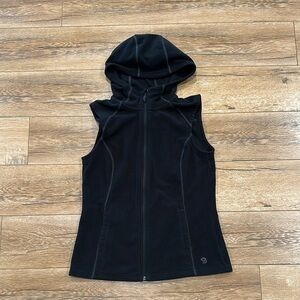 Mountain Hardware Black Fleece Hooded Women’s Vest Size Medium